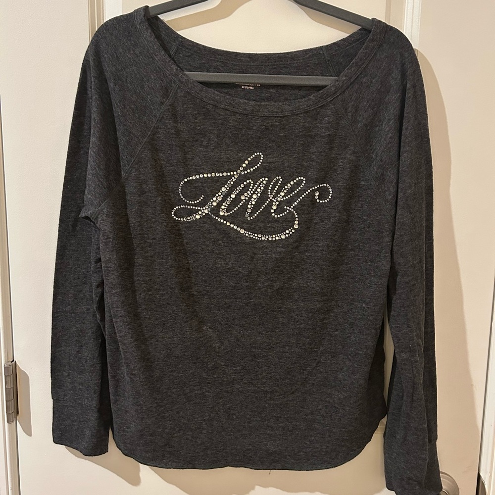 Victoria Secret long sleeved top, 50% polyester, 37% cotton, 13% viscose